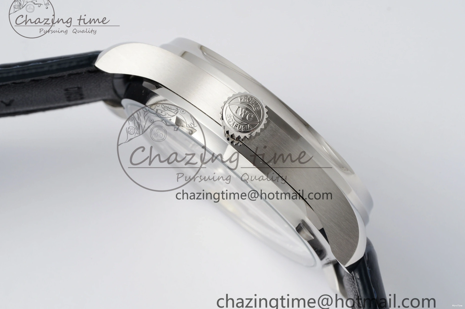 MIROTIME 0316 ZeroBulk Portuguese Real PR IW500715 SS AZF 1:1 Best Edition White Blue Dial on Blue Leather Strap A 7034